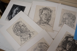 David Smith (1920-1999), seven pencil sketches on tracing paper, Passengers and members of the crew, QE2 cruise 1996/97, each signed, inscribed and dated, together with a Cunard portrait of a Great Ship souvenir booklet